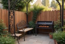 Металлические мангалы, садовые скамейки, арки и дровницы: виды, конструкция и назначение